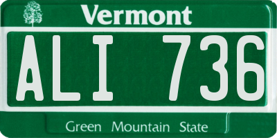 VT license plate ALI736