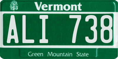 VT license plate ALI738