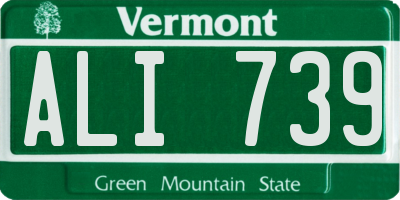 VT license plate ALI739