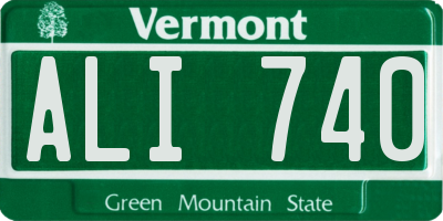 VT license plate ALI740