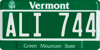 VT license plate ALI744