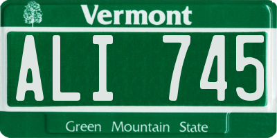 VT license plate ALI745