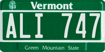 VT license plate ALI747