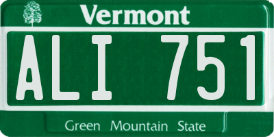 VT license plate ALI751
