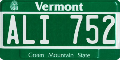 VT license plate ALI752