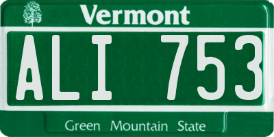 VT license plate ALI753