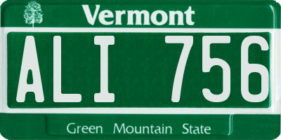 VT license plate ALI756