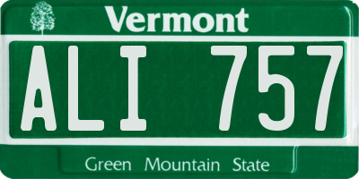 VT license plate ALI757