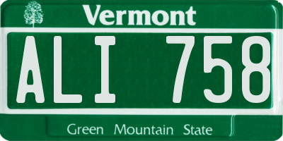 VT license plate ALI758