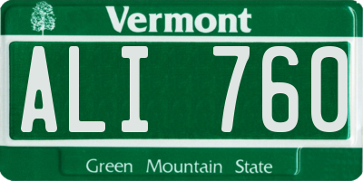VT license plate ALI760