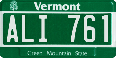 VT license plate ALI761