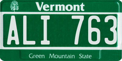 VT license plate ALI763