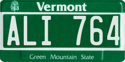 VT license plate ALI764
