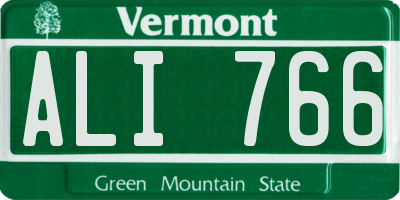 VT license plate ALI766