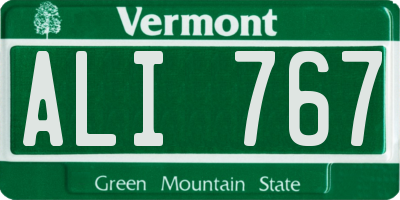 VT license plate ALI767