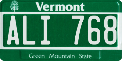 VT license plate ALI768