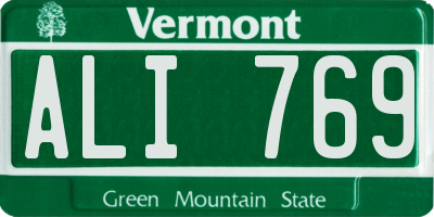 VT license plate ALI769