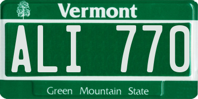 VT license plate ALI770
