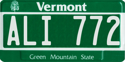 VT license plate ALI772