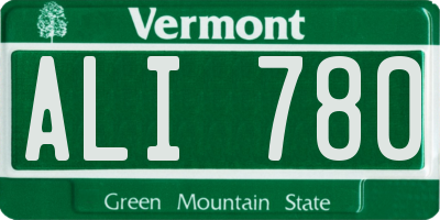 VT license plate ALI780