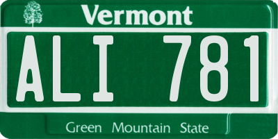 VT license plate ALI781