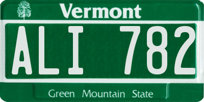 VT license plate ALI782