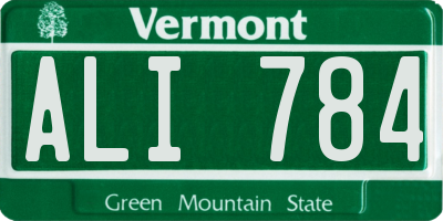VT license plate ALI784