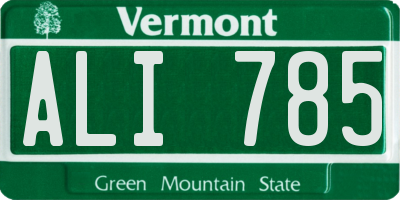 VT license plate ALI785