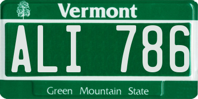 VT license plate ALI786