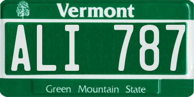 VT license plate ALI787