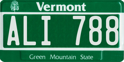 VT license plate ALI788
