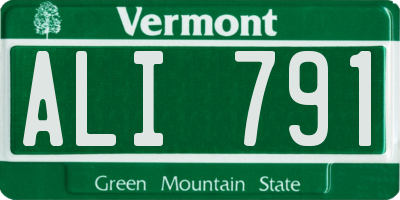 VT license plate ALI791