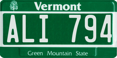 VT license plate ALI794