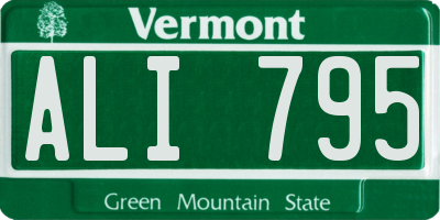 VT license plate ALI795