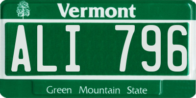 VT license plate ALI796