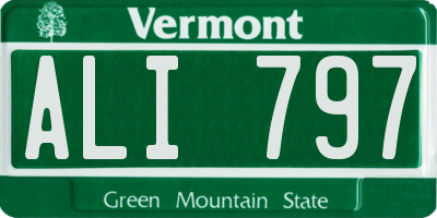 VT license plate ALI797