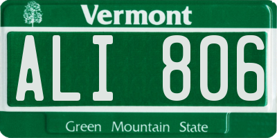 VT license plate ALI806