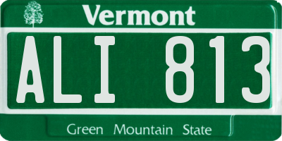 VT license plate ALI813