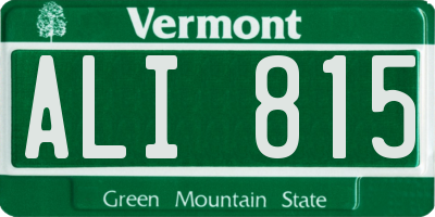VT license plate ALI815