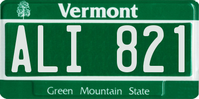VT license plate ALI821