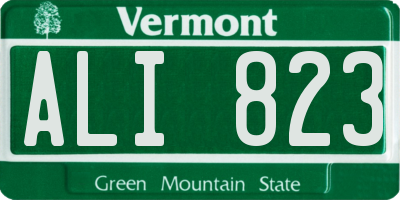 VT license plate ALI823