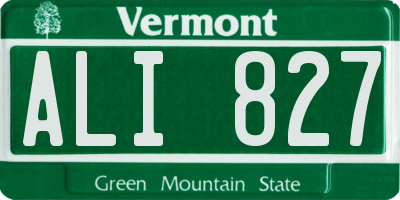 VT license plate ALI827