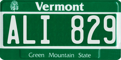 VT license plate ALI829
