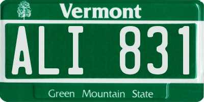 VT license plate ALI831
