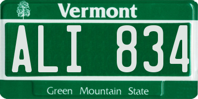 VT license plate ALI834