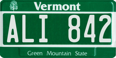 VT license plate ALI842