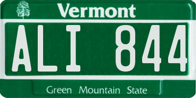 VT license plate ALI844