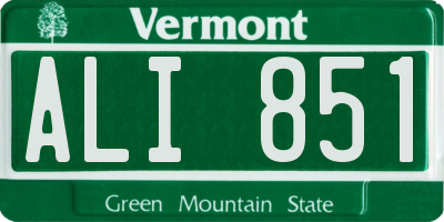 VT license plate ALI851