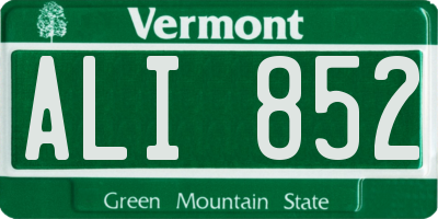 VT license plate ALI852
