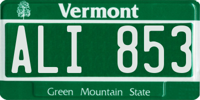VT license plate ALI853